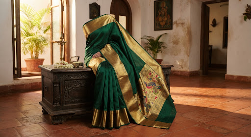 Paithani Peacock Chest — 29 Drape Sandook
